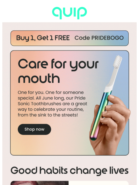 getquip newsletter: 🌈All June: Pride Brushes BOGO