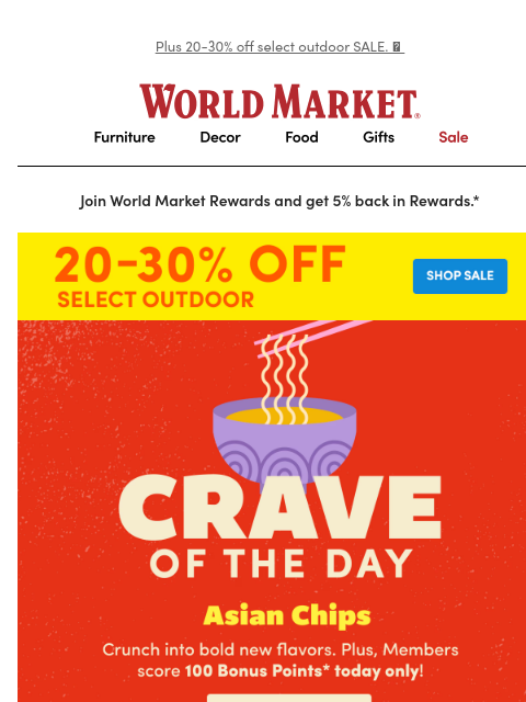 emailworldmarket newsletter: INTRODUCING: Crave of the Day 🥢🍜🥡