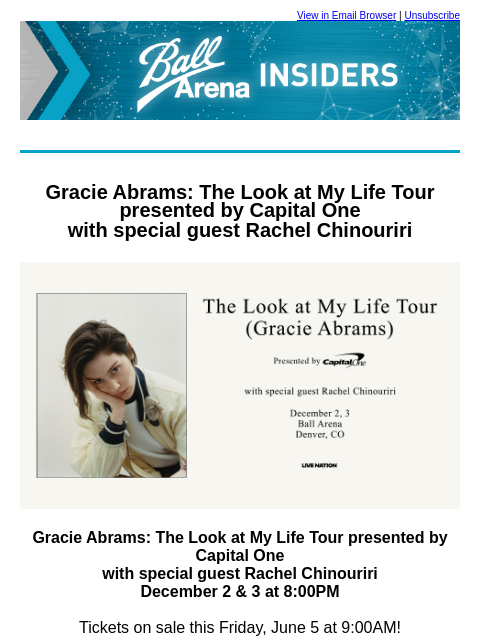 kroenkeentertainment newsletter: Gracie Abrams, Josh Groban with Jennifer Hudson, a...