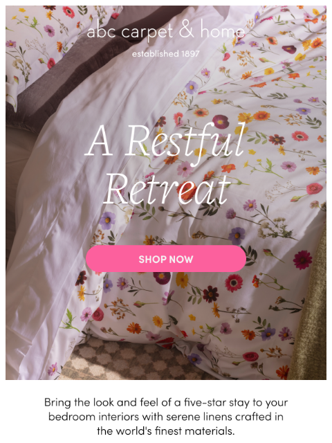 abchome newsletter: Your Summer Bedroom Starts Here