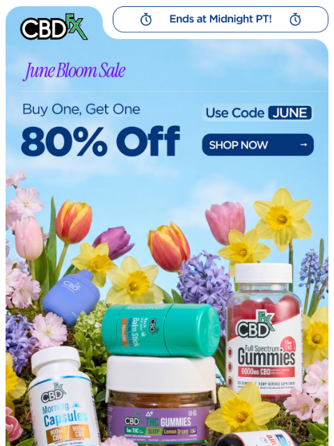 cbdfx newsletter: Last day for BOGO 80% off!