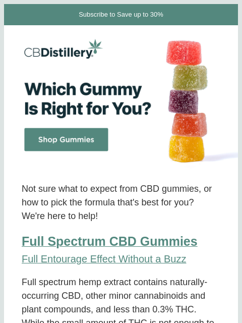 thecbdistillery newsletter: Which CBD gummy is right for you?