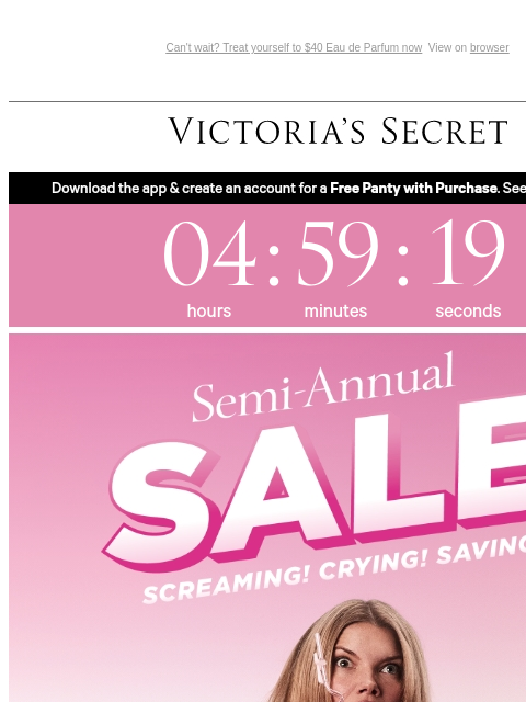 victoriassecret newsletter: Attn: Up to 60% Off Starts Tomorrow