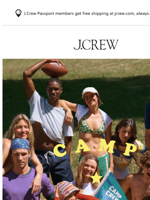 jcrew newsletter: Welcome to Camp Crew