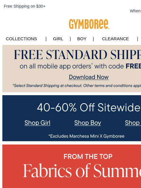 gymboree newsletter: Inside: Americana Tops for July 4th + 40%-60% Off ...