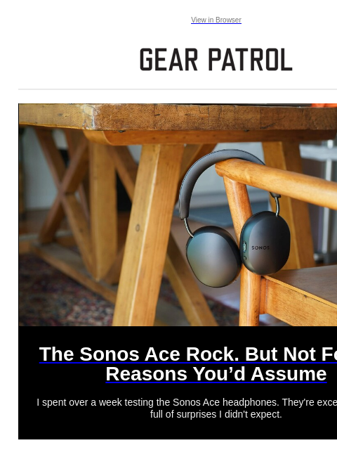 I spent over a week testing the Sonos Ace headphones. They're excellent, but also full of surprises I didn't expect. View in Browser The Sonos Ace Rock. But Not For The Reasons You'd Assume