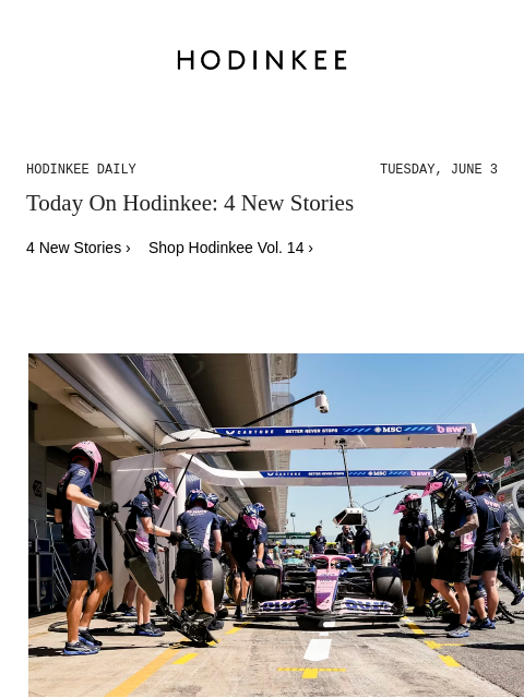 Today on Hodinkee... Dispatch: H. Moser & Cie. X Alpine Motorsports At The F1 Spanish Grand Prix | Hodinkee Daily – Tuesday, June 3 | Today On Hodinkee: 4 New Stories 4 New Stories › Shop Hodinkee