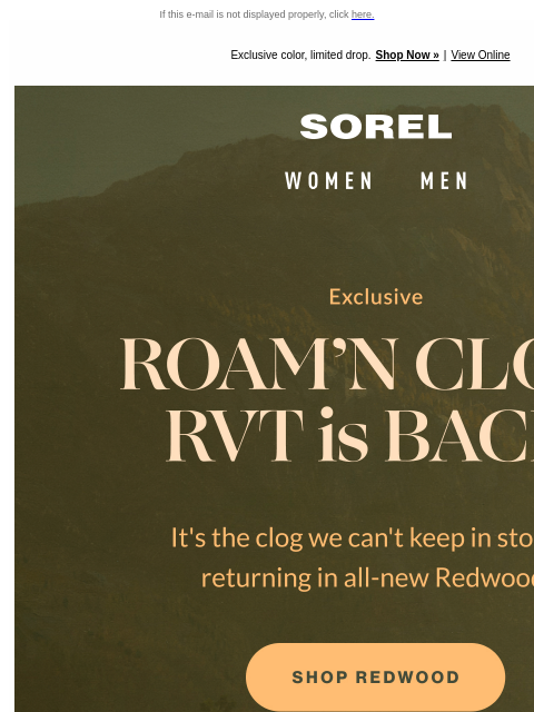 In all-new Redwood: Exclusive color, limited drop. If this e-mail is not displayed properly, click here. Exclusive color, limited drop. Shop Now » ‌ ‌ ‌ ‌ ‌ ‌ ‌ ‌ ‌ ‌ ‌ ‌ ‌ ‌ ‌ ‌ ‌ ‌ ‌ ‌ ‌ ‌ ‌ ‌ ‌ ‌ ‌