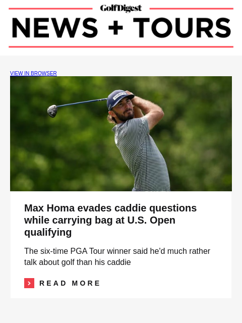 UPS driver is disqualified from US Open qualifying for this agonizing reason GolfDigest VIEW IN BROWSER Max Homa evades caddie questions while carrying his own bag for 2 rounds of US Open qualifying