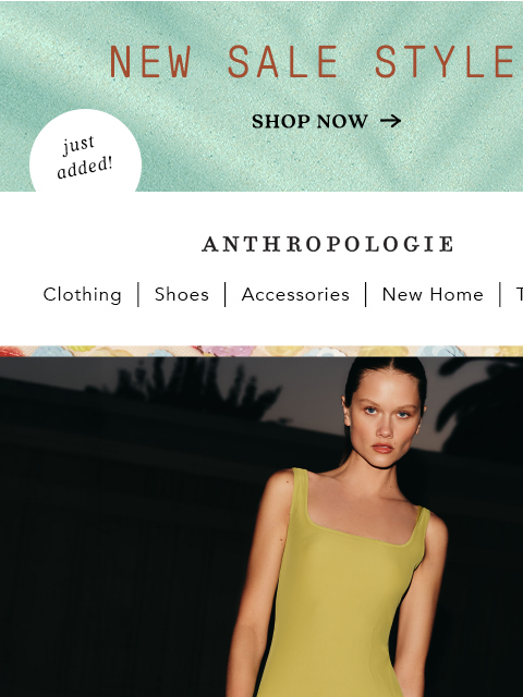 anthropologie newsletter: New sale styles have entered the villa 🌴