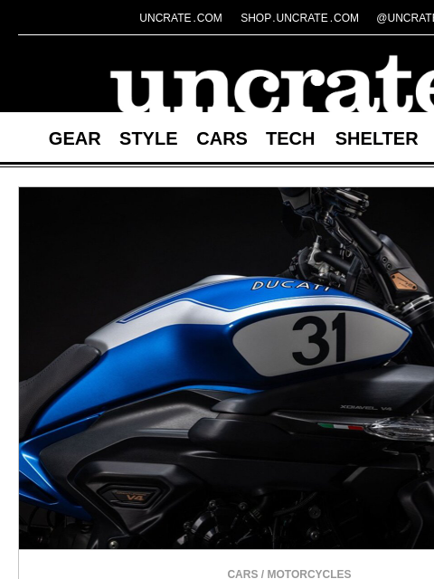uncrate newsletter: Ducati Collezione 100 Motorcycle Collection & more