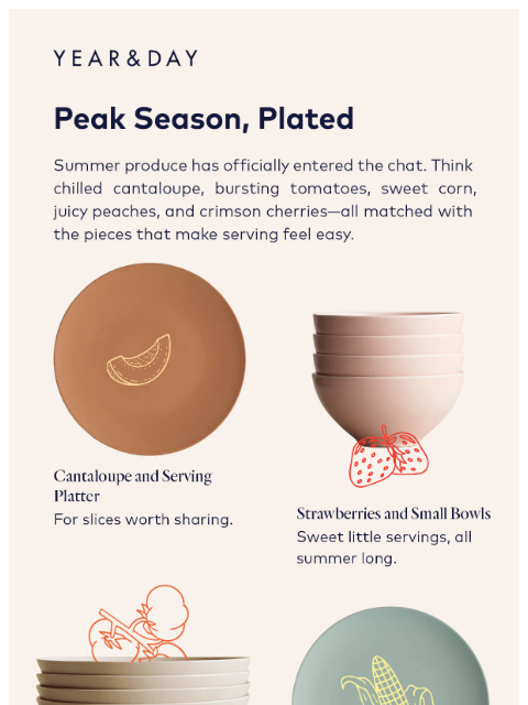yearandday newsletter: Summer, served every way