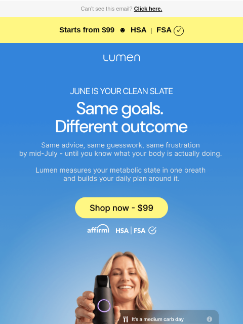 lumen newsletter: Same goals. Different outcome — Lumen from $109