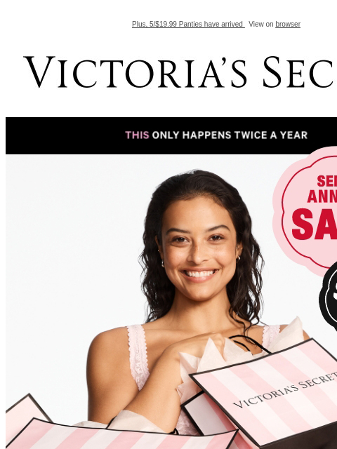 Plus, 5/$19.99 Panties have arrived View on browser Victoria's Secret Display images to show real-time content Display images to show real-time content Display images to show real-time content This