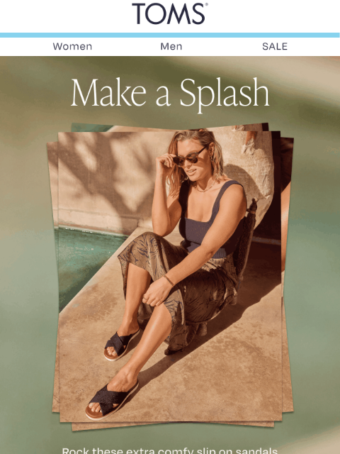 toms newsletter: Poolside Style in Slip On Sandals