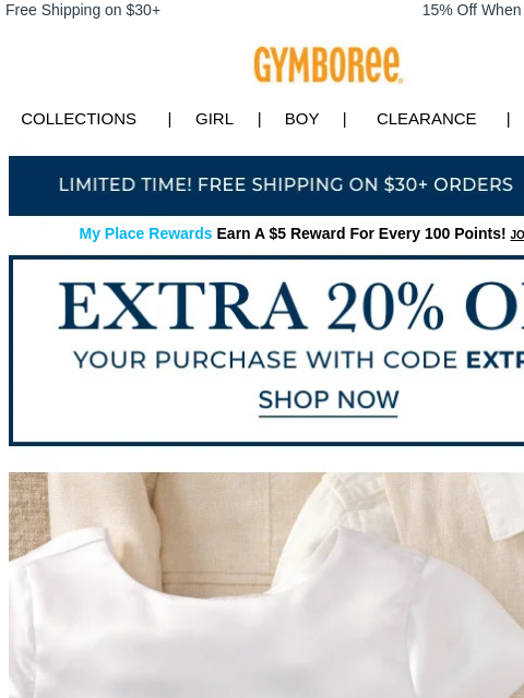 Made for celebrating. Free Shipping on $30+ 15% Off When You Ship to Store* Collections | Girl | Boy | CLEARANCE | GIFT CARDS My Place Rewards Earn A $5 Reward For Every 100 Points! JOIN TODAY Extra 20