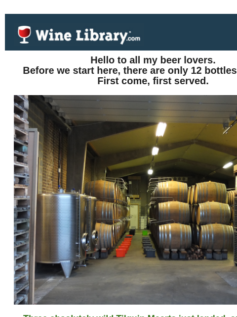 winelibrary newsletter: $6.99 Wine + Lambic Style Beer