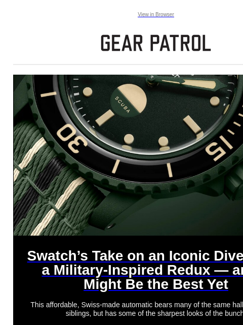 Plus American trail shoes, German hi-fi, an Italian/Chinese motorcycle and more Plus American trail shoes, German hi-fi, an Italian/Chinese motorcycle and more View in Browser Swatch's Take on an