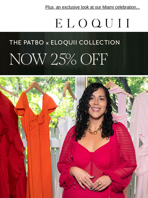 eloquii newsletter: PatBO x ELOQUII (25% off RN) 🏝️