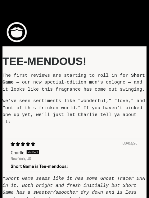 beardbrand newsletter: Short Game is Tee-mendous!