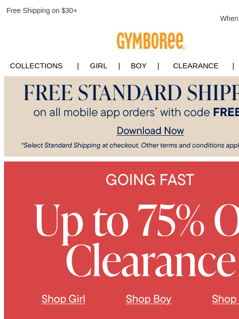 gymboree newsletter: Reminder! Up to 75% Off Clearance (New Styles Adde...