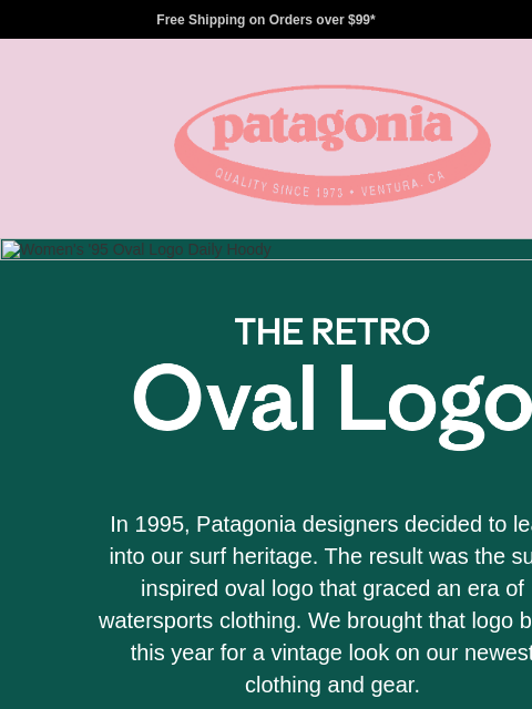 patagonia newsletter: A retro logo is back from 1995
