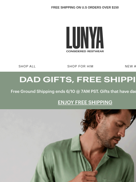 lunya newsletter: New Men’s Musts