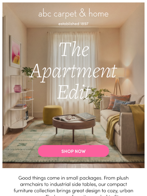 abchome newsletter: The Apartment Edit