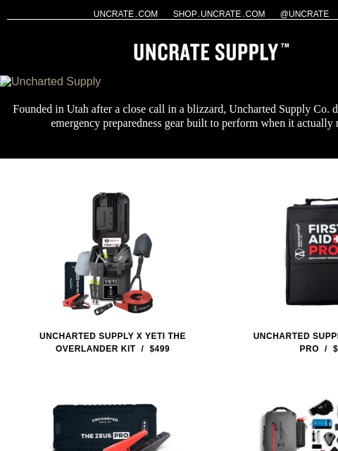 uncrate newsletter: Just Landed / Uncharted Supply