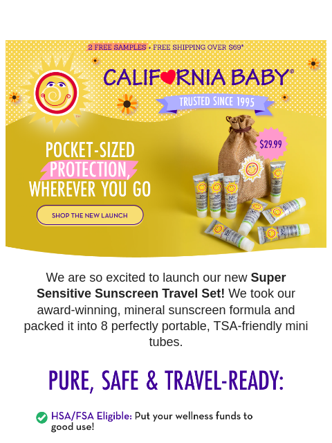 californiababy newsletter: NEW! Your Grab-and-Go SPF Set