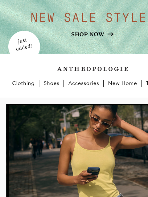 anthropologie newsletter: New SALE styles just landed.