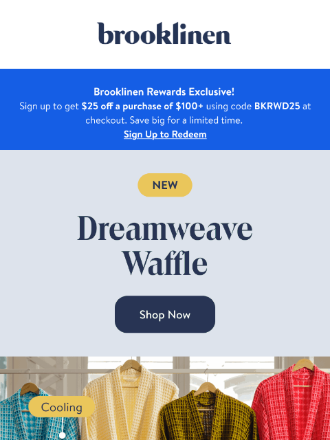 brooklinen newsletter: NOW SERVING: New Dreamweave Waffle