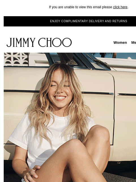 Discover our new Virtual Try On service. If you are unable to view this email please click here. ENJOY COMPLIMENTARY DELIVERY AND RETURNS JIMMY CHOO Women Men Handbags Sale JIMMY CHOO Women Men