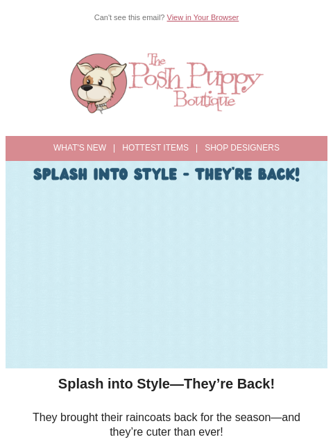 poshpuppyboutique newsletter: 🐰🦈🐤🐸 Guess Who's Back in Stock?