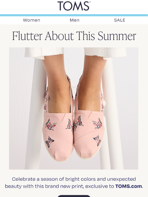 toms newsletter: EXCLUSIVE Butterfly Alpargatas are Here!