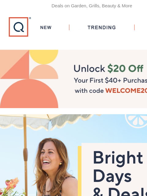 Deals on Garden, Grills, Beauty & More QVC New TRENDING DEALS Unlock $20 off Your First Purchase deals garden grills locknlock biqs laura geller luggage silver more to explore LOGO by Lori