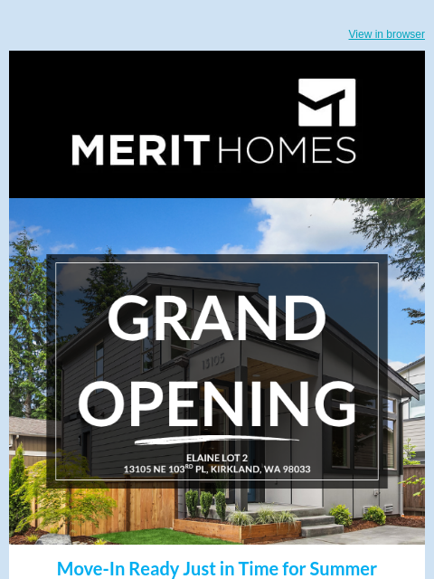 merithomesinc newsletter: GRAND OPENING: Tour Elaine Lot 2 This Weekend!