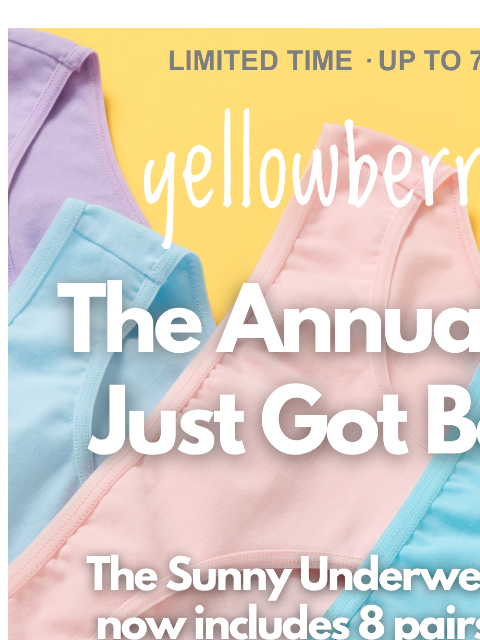yellowberrycompany newsletter: 8 Pairs of Underwear for $24  🙌
