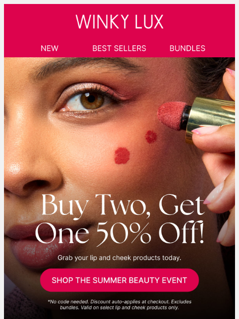 winkylux newsletter: Pick your trio: Get the 3rd at 50% off 🎀