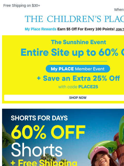 childrensplace newsletter: Stock Up on Summer's Fave Shorts 🩳