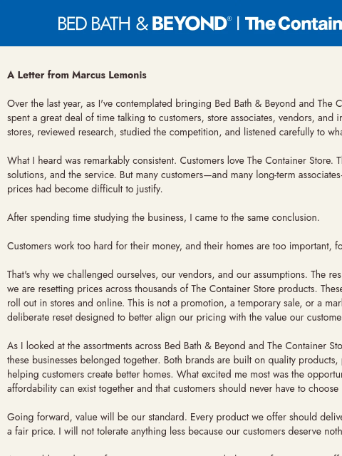 bedbathandbeyond newsletter: You spoke. We listened. New reduced pricing at The...