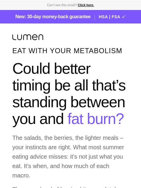 lumen newsletter: Could better timing be all that's standing between...