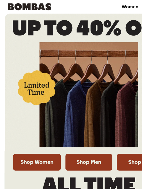 bombas newsletter: Save Up to 40% On Select Faves