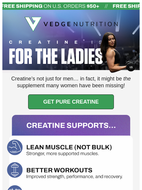 vedgenutrition newsletter: 💁‍♀️ Girls, listen up!