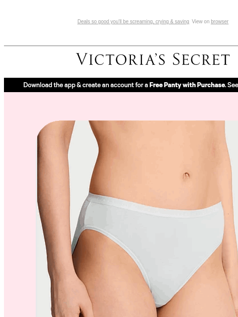 victoriassecret newsletter: Panties from $4.99 or 5/$19.99 is *ON*