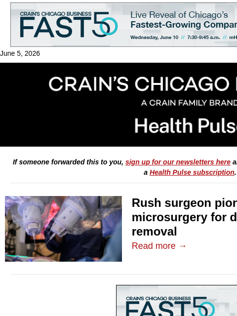 crainalerts newsletter: Rush surgeon tests potential microsurgery game-cha...