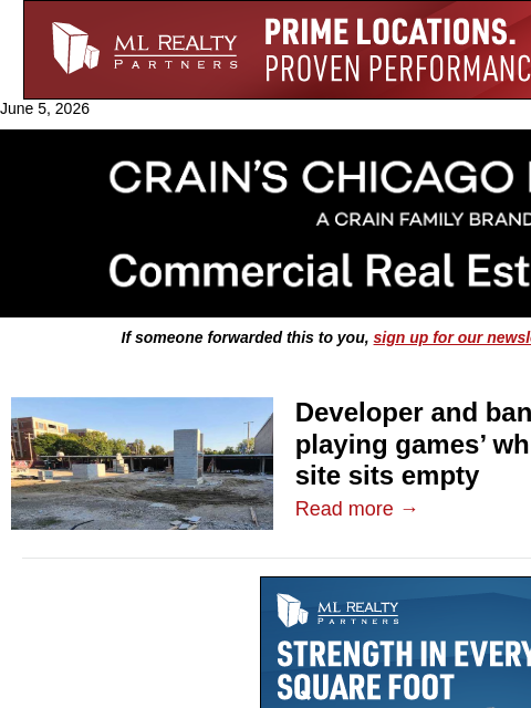 crainalerts newsletter: Dispute over empty River Forest condo site drags o...