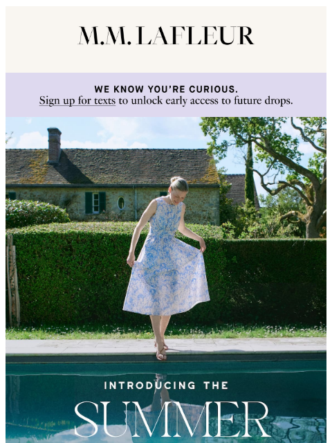 mmlafleur newsletter: Now Here: The Summer Collection.