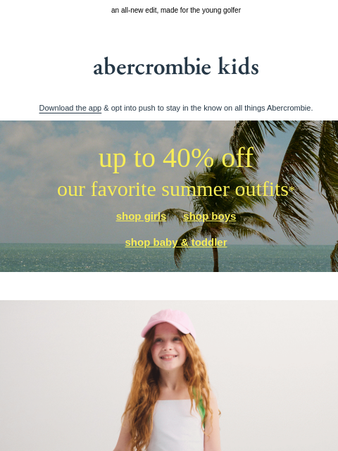 abercrombie newsletter: book some tee time ⛳️