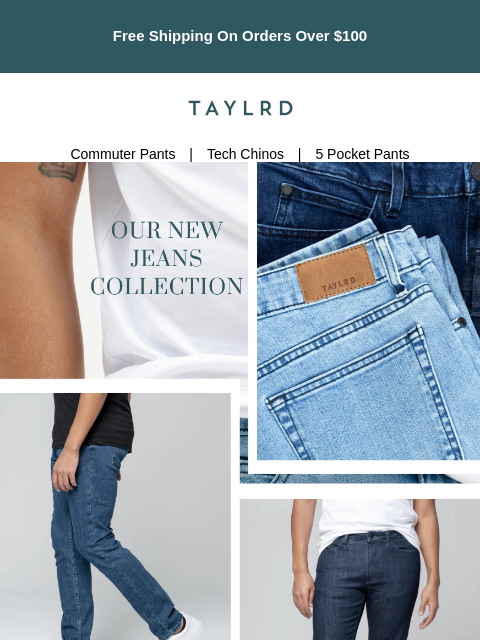 Free Shipping On Orders Over $100 logo Commuter Pants | Tech Chinos | 5 Pocket Pants Denim That Works as Hard as You Do These aren't your regular jeans. TAYLRD Commuter Jeans combine classic denim